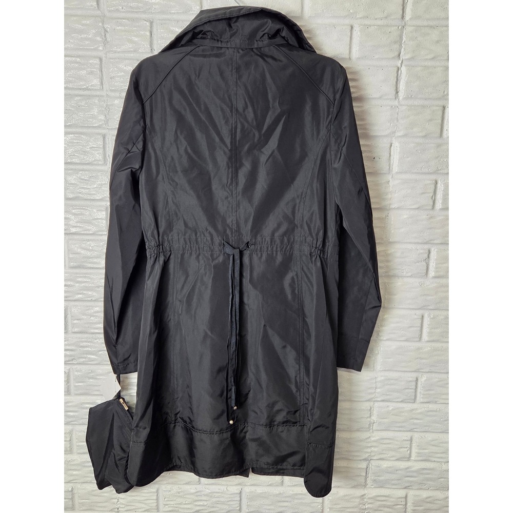 NWT COLE HAAN Women's size Medium Full length Packable Rain Jacket Black $258 - Picture 2 of 7